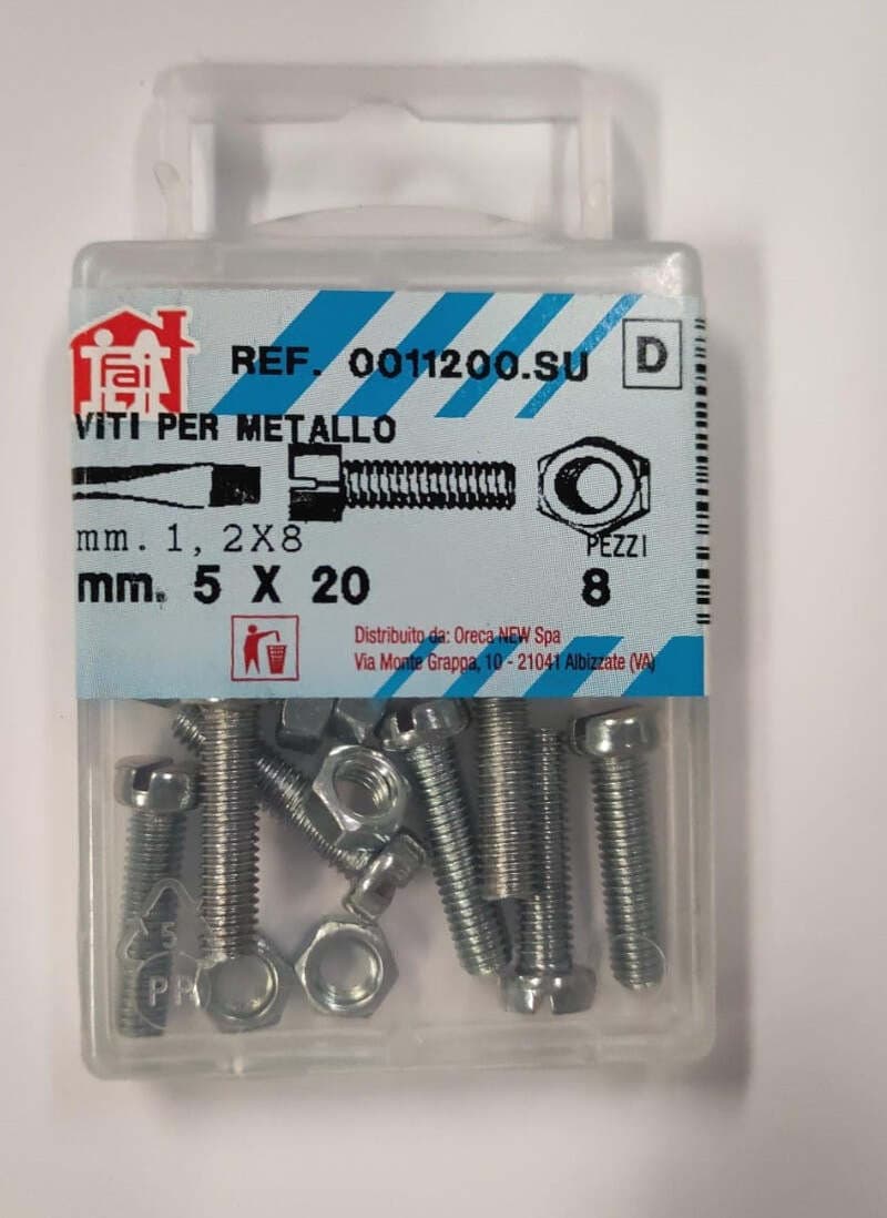 ORECA---8-VITI-PER-METALLO-TESTA-CILINDRICA-CON-DADO-ESAGONALE---5X20MM***