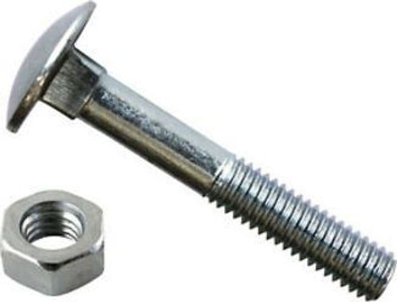 ORECA - BLISTER 4 BULLONI TESTA TONDA CON DADO ESAGONALE 6X80mm IN FERRO ZINCATO