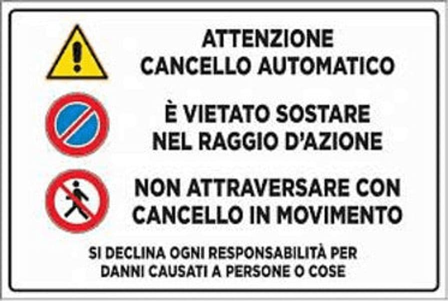 ORECA---CARTELLO-ATTENZIONE-CANCELLO-AUTOMATICO-IN-PVC-CM.30X20