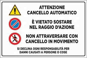 ORECA---CARTELLO-ATTENZIONE-CANCELLO-AUTOMATICO-IN-PVC-CM.30X20