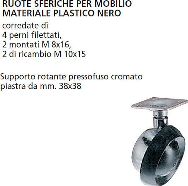 ORECA---COPPIA-DESTRA/SINISTRA-RUOTE-SFERICHE-DIAMETRO-55-mm-CON-PIASTRA-38X38-MM