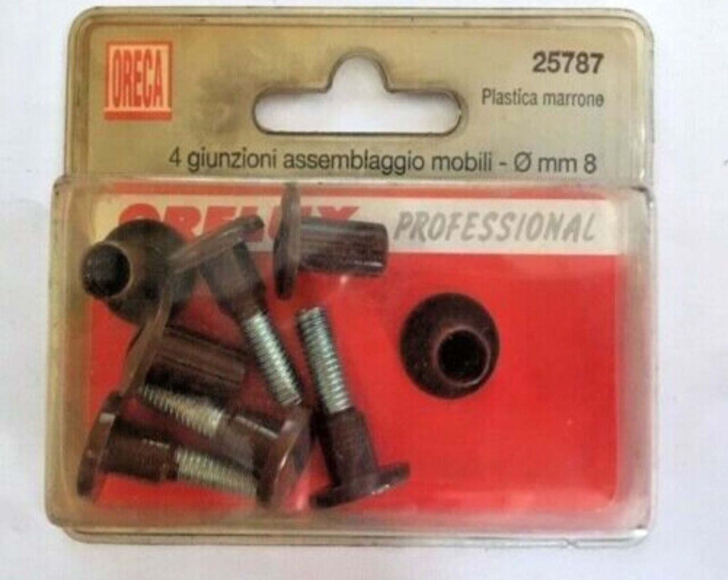 ORECA---GIUNZIONI-PER-ASSEMBLAGGIO-MOBILI-FORO-8MM-LUNGHEZZA-DA-21-A-30MM-4PZ