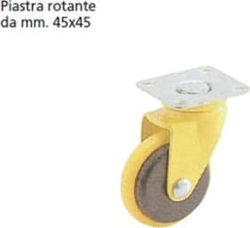 ORECA---RUOTA-CON-PIASTRA-ROTANTE-DIAM.-50-MM-IN-ACCIAIO-STAMPATO-VERNICIATO-GIALLO