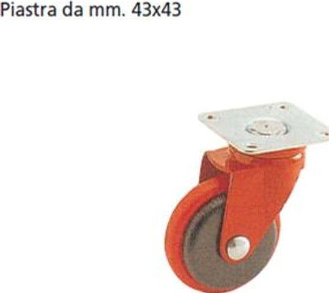 ORECA---RUOTA-CON-PIASTRA-ROTANTE-DIAM.-50-MM-IN-ACCIAIO-STAMPATO-VERNICIATO-ROSSO