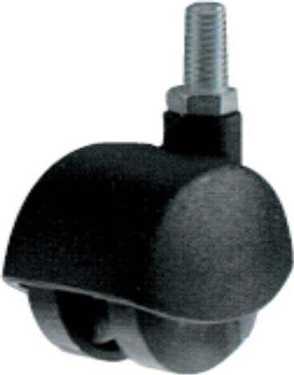ORECA---RUOTE-DOPPIE-PER-MOBILIO-IN-MATERIALE-PLASTICO-NERO---CON-PERNO-FILETTATO---kg-20---ø-45