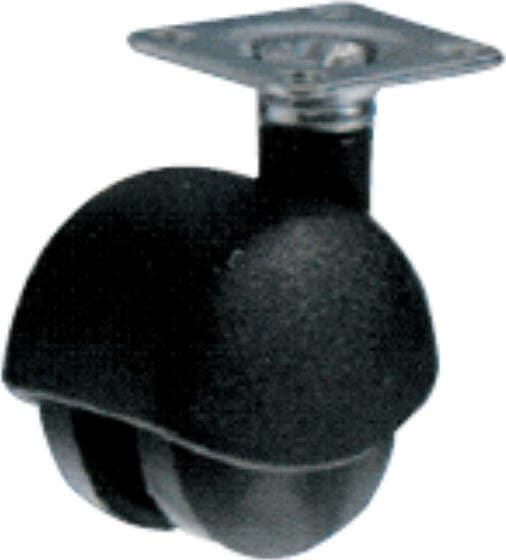 ORECA---RUOTE-DOPPIE-PER-MOBILIO-IN-MATERIALE-PLASTICO-NERO---PERNO-CON-PIASTRA---kg-15---ø-45