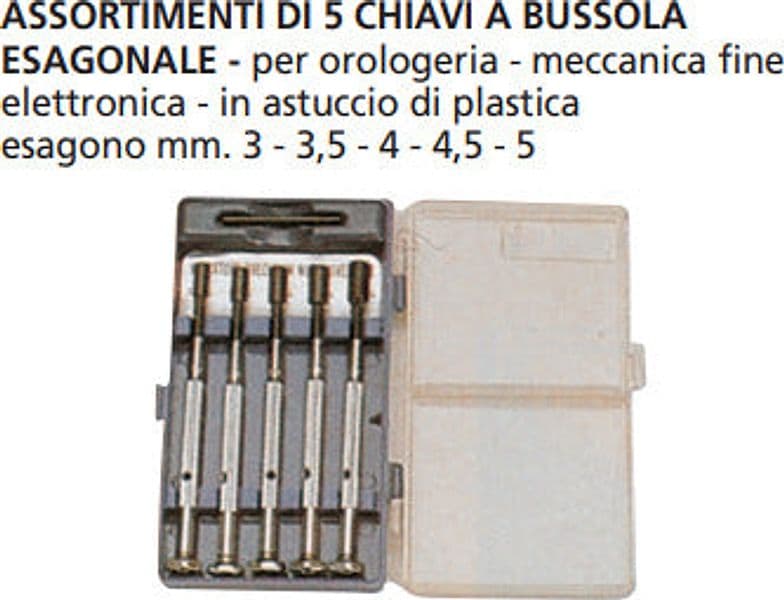 ORECA-ASSORTIMENTO-DI-5-CHIAVI-A-BUSSOLA-ESAGONALI-PER-OROLOGERIA-MECCANICA-FINE-ELETTRONICA