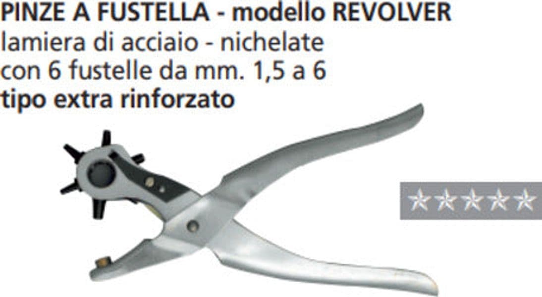 ORECA-PINZE A FUSTELLA MODELLO A REVOLVER 6 FUSTELLE DA mm 1.5 A 6 TIPO EXTRA RINFORZATO
