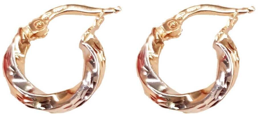 Orecchini a cerchio torchon in Oro bianco e giallo 18 Kt orecchini ad anello in Orecchini E B Gioielli - Siderno, commercioVirtuoso.it