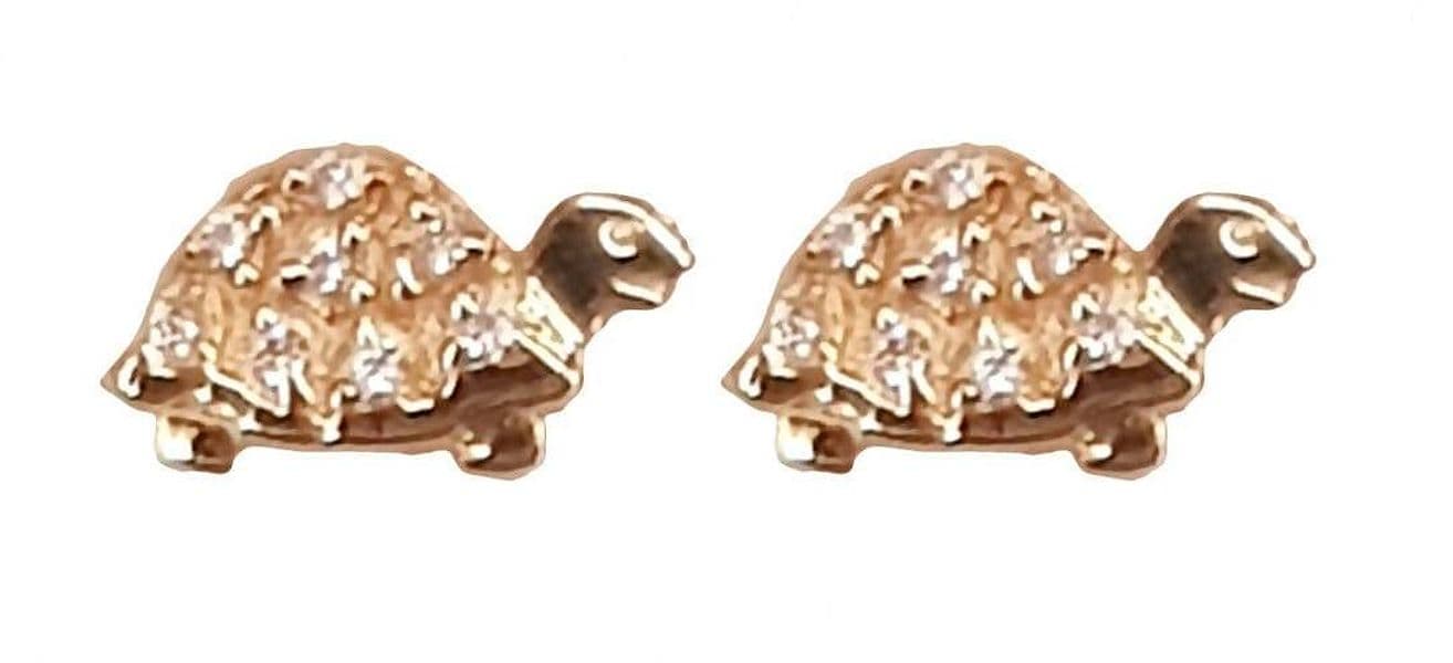 Orecchini a vite in Oro Giallo e pietre in Oro 18 Kt Tartarughe orecchini Bambina Comunione Campanella Vicenza in Orecchini E B Gioielli - Siderno, commercioVirtuoso.it
