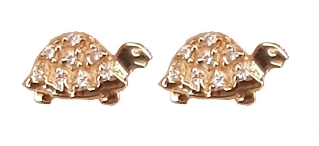 Orecchini a vite in Oro Giallo e pietre in Oro 18 Kt Tartarughe orecchini Bambina Comunione Campanella Vicenza in Orecchini E B Gioielli - Siderno, commercioVirtuoso.it