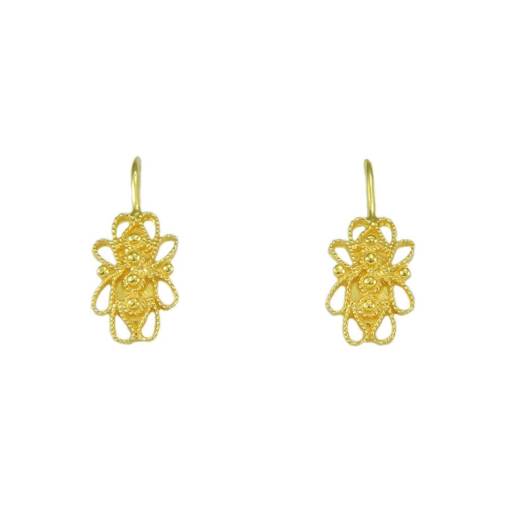 Orecchini filigrana sarda oro giallo traforati ad amo in Orecchini Gioielleria Saba - Dolianova, commercioVirtuoso.it