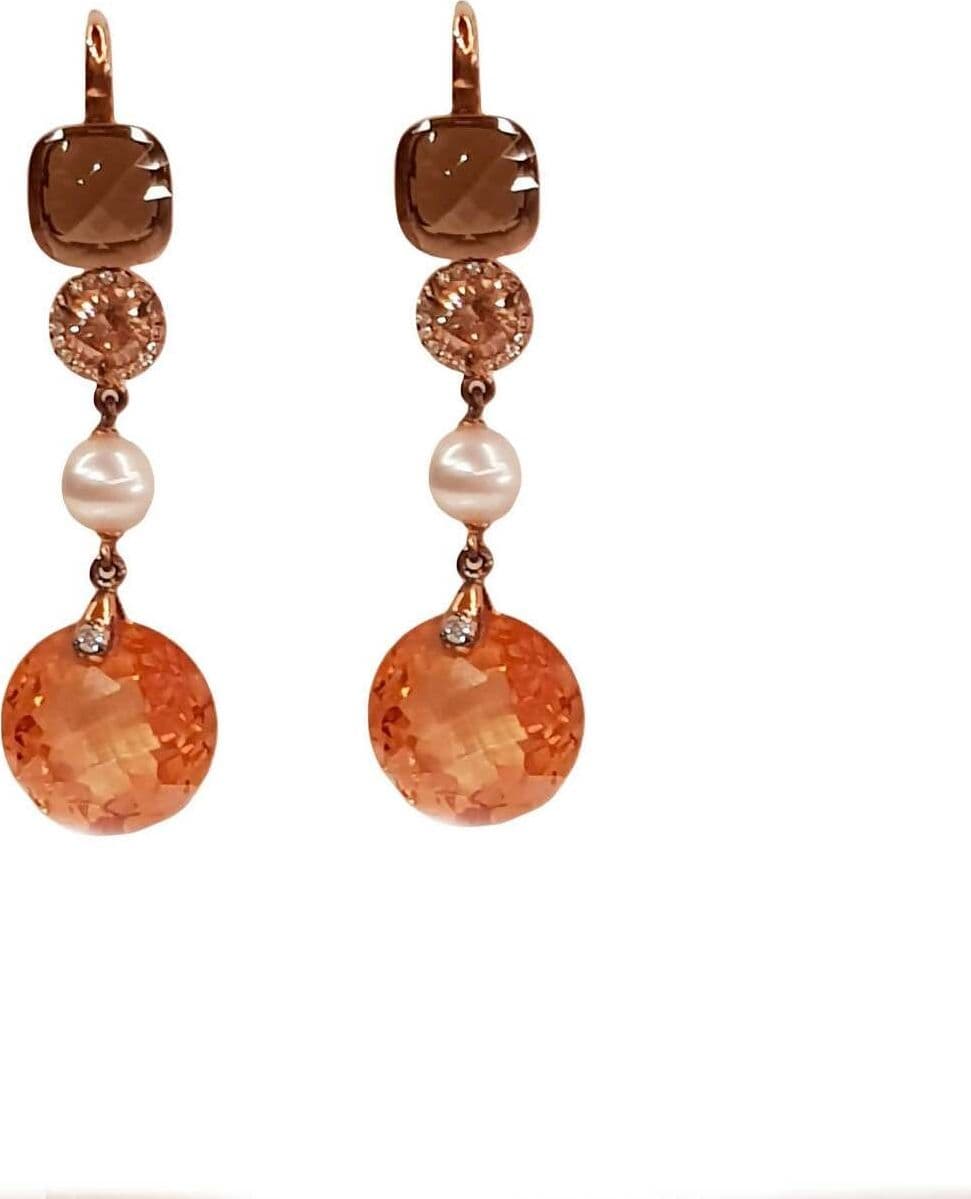 Orecchini Donna Pendenti in Argento Nihama Topazi Perle e Zirconi Brillantini Per Lei idea Regalo in Orecchini E B Gioielli - Siderno, commercioVirtuoso.it