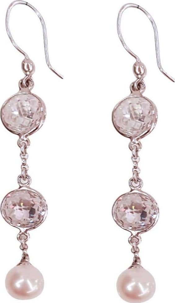 Orecchini in Argento Donna Nihama Pendenti lunghi con Zirconi e Perle Accessorio per Lei Idea Regalo chiusura Monachella in Orecchini E B Gioielli - Siderno, commercioVirtuoso.it