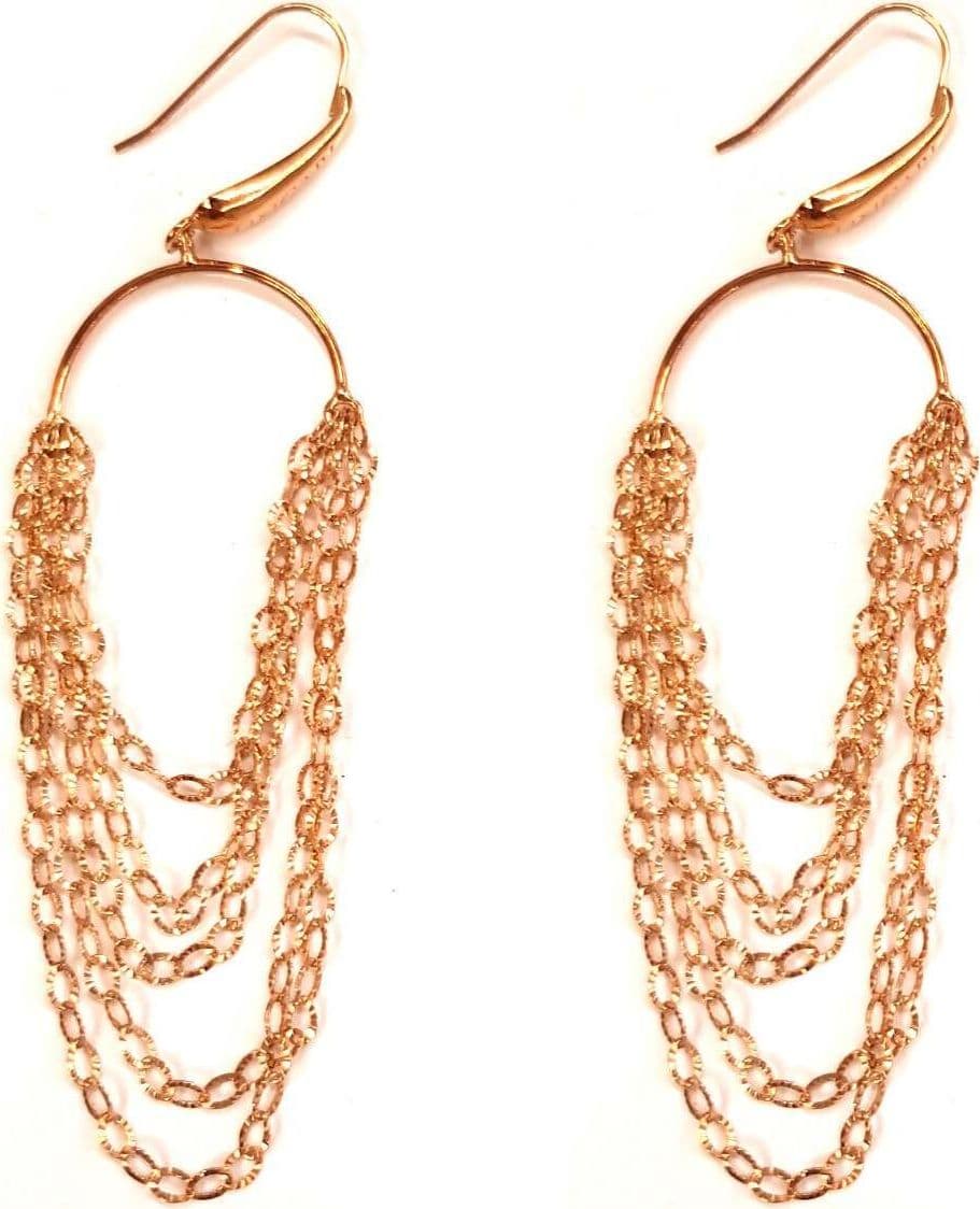 Orecchini pendenti con maglie strette in Argento 925 placcati in Oro giallo ipoallergenici Lorenzo Ungari Gioielli Art. OR 073 in Orecchini E B Gioielli - Siderno, commercioVirtuoso.it