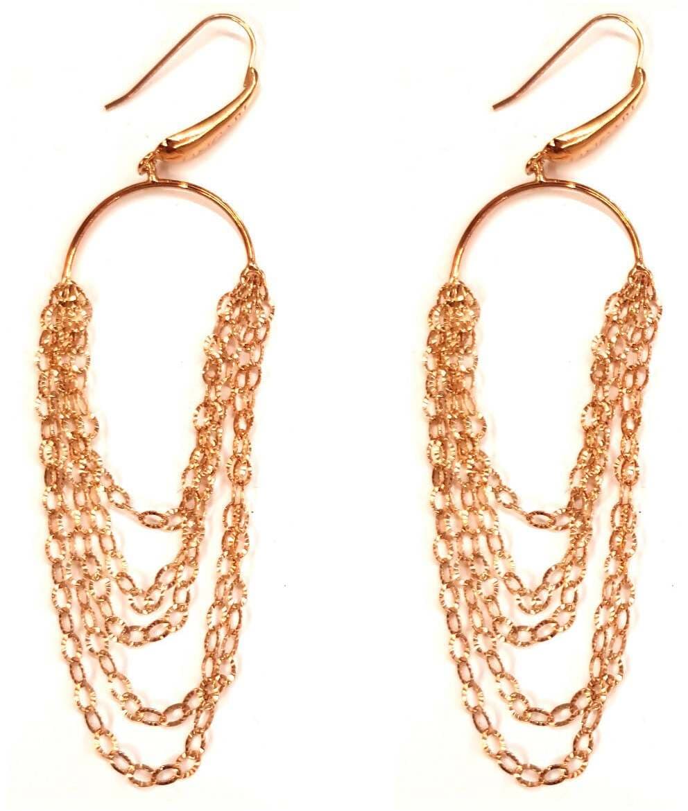 Orecchini pendenti con maglie strette in Argento 925 placcati in Oro giallo ipoallergenici Lorenzo Ungari Gioielli Art. OR 073 in Orecchini E B Gioielli - Siderno, commercioVirtuoso.it