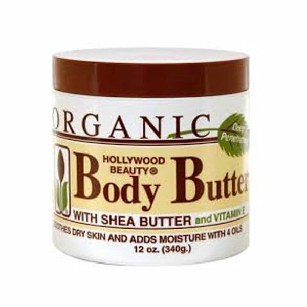 ORGANIC HOLLYWOOD BEAUTY BODY BUTTER 340G WITH SHEA BUTTER.