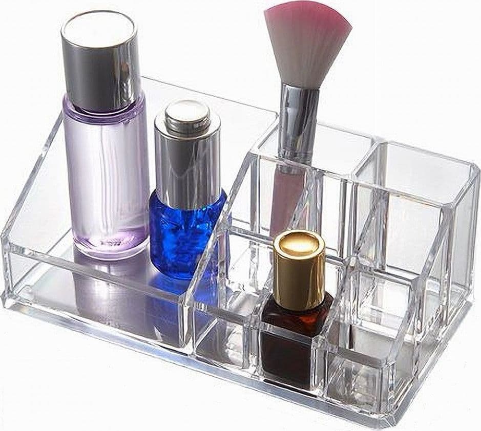 ORGANIZER BOX TRASPARENTE 9 SCOMPARTI POSTI PER TRUCCHI COSMETICI MAKE UP 10248 in Contenitori per cosmetici Trade Shop italia - Napoli, commercioVirtuoso.it