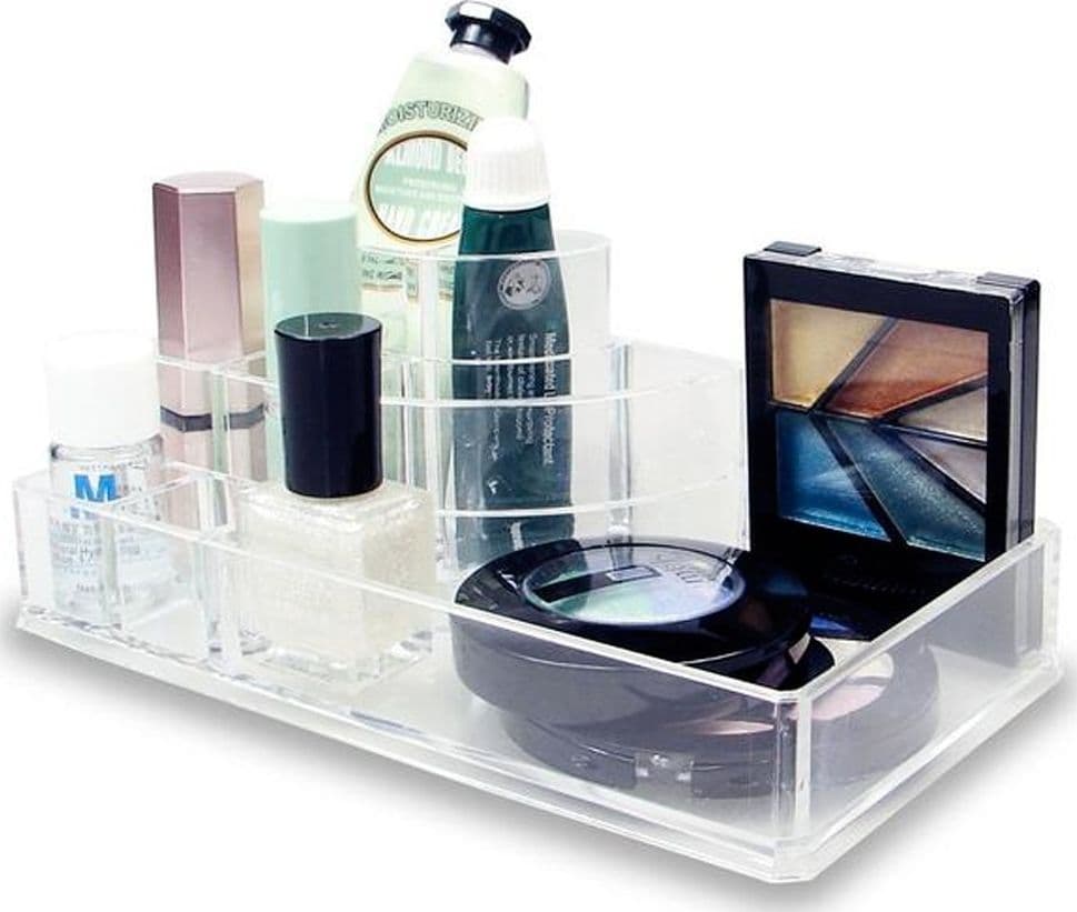 Organizer-Cosmetici-Make-Up-Accessori-Espositore-8-Scomparti-17x9cm-Acrilico