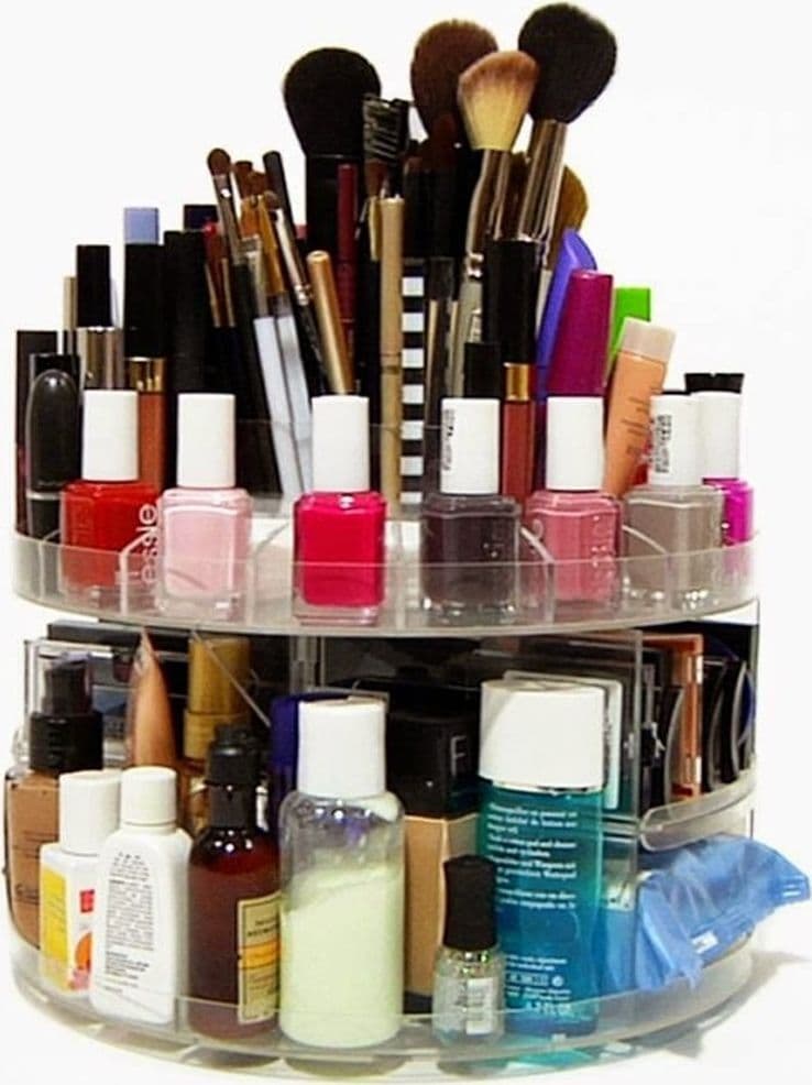 Organizer-Espositore-Cosmetici-Make-Up-Trucco-Girevole-Rotante-360°-Glam-Caddy