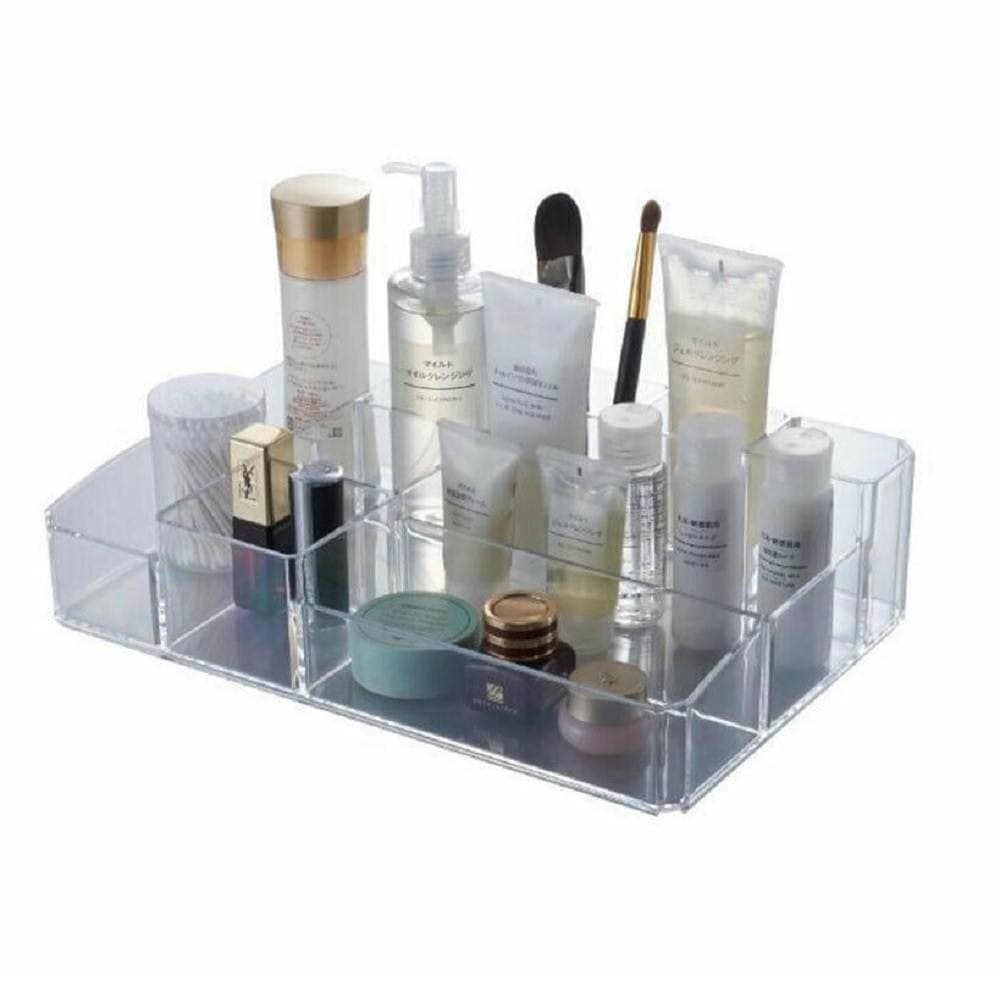 Organizer-Portatrucchi-Cosmetici-10-Scomparti-In-Abs-Trasparente-34x22x9cm-59065