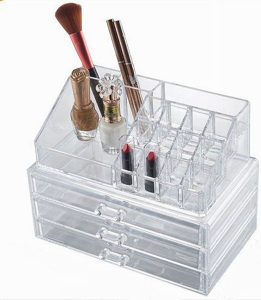 Organizer-Trasparente-3-Cassetti-Porta-Gioielli-Trucchi-Cosmetici-Make-up-10254