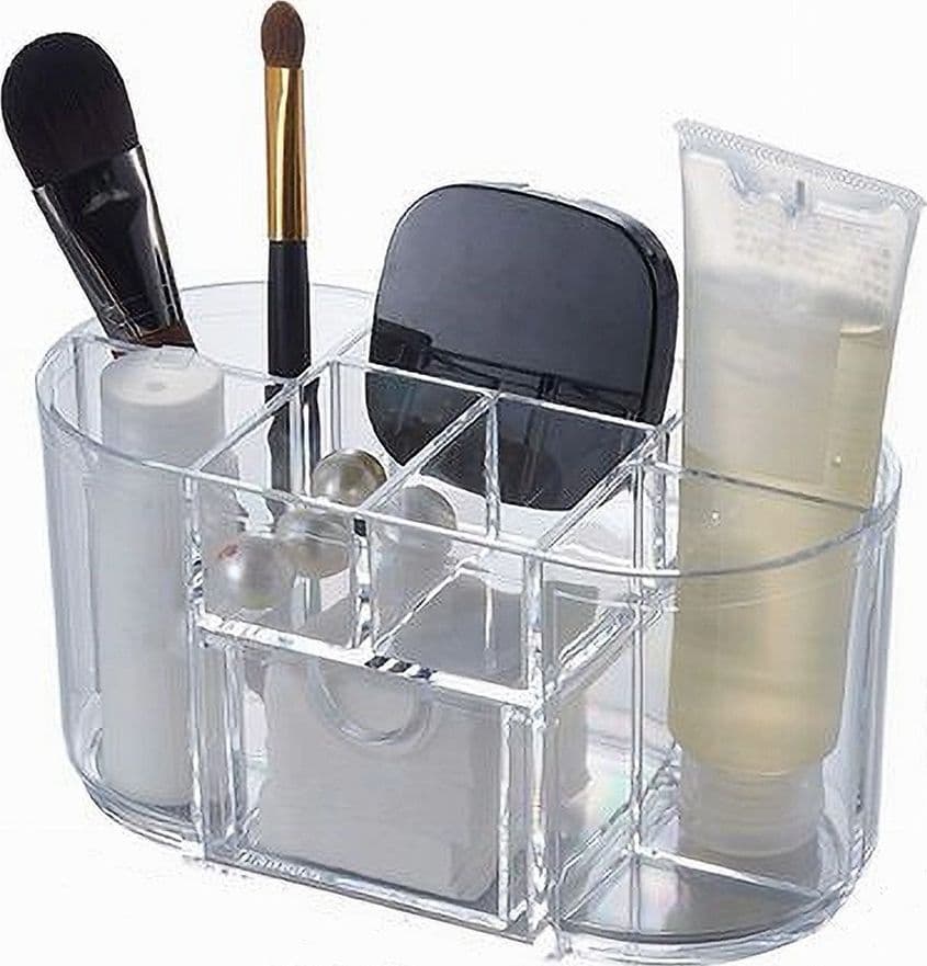 Organizer-Trasparente-Crilex-Per-Creme-Trucco-Cosmetici-Makeup-8-Scomparti-59064