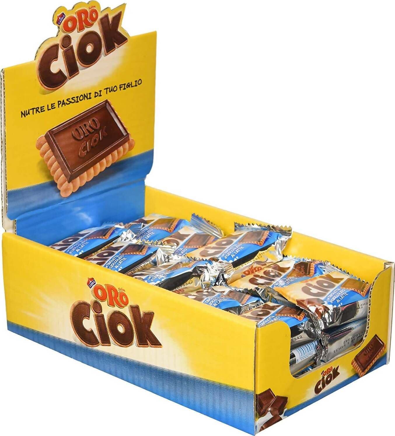 Oro Ciok 20x Biscotti Oro Ciok Cioccolato Al Latte Monoporzione Con Due Biscotti 50 Gr Snack Merendina Monoporzione Confezione Da 20 Pezzi Alimentari e cura della casa/Snack dolci e salati/Biscotti/Al cioccolato Franco Pausa Caffè - Albano Laziale, Commerciovirtuoso.it