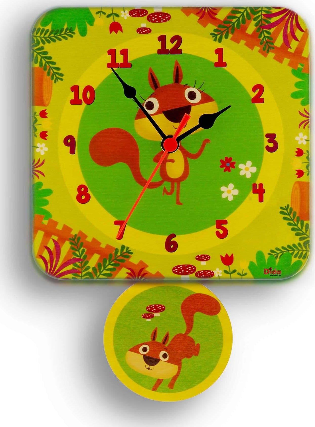 Orologio A Pendolo - Scoiattoli Da Parete Cameretta Bambini Dida in Orologi Dida - Ragusa, commercioVirtuoso.it