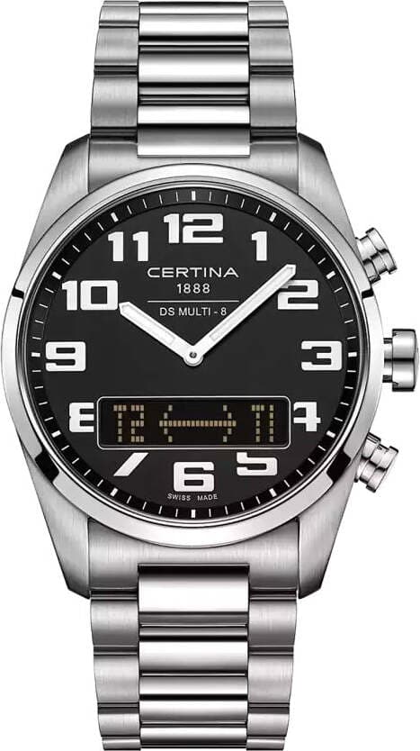 Orologio-CERTINA-uomo-DS-MULTI-8-Ana-Digit-acciaio-/-nero