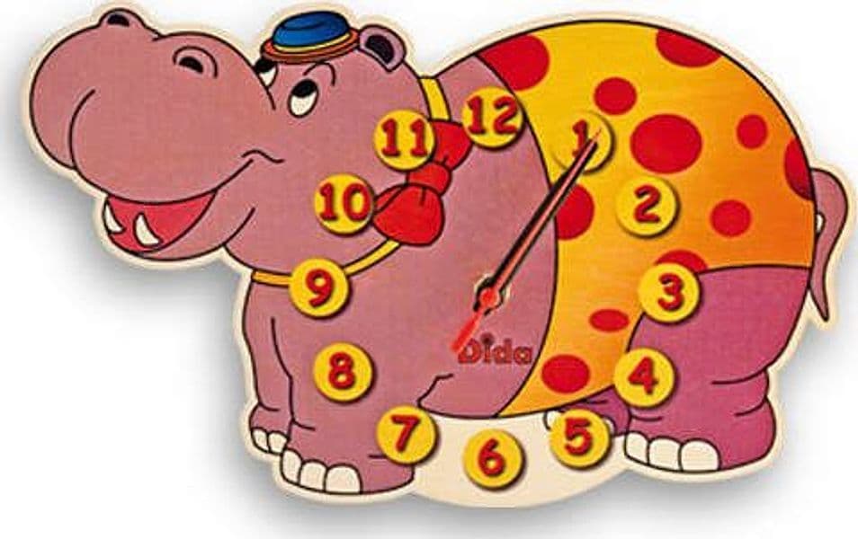 Orologio Da Parete - Ippopotamo per Cameretta Bambini Dida in Orologi Dida - Ragusa, commercioVirtuoso.it