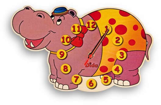 Orologio Da Parete - Ippopotamo per Cameretta Bambini Dida in Orologi Dida - Ragusa, commercioVirtuoso.it