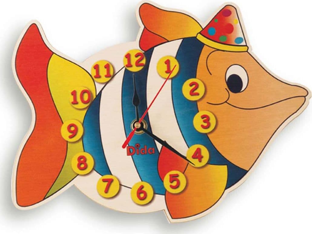 Orologio Da Parete - Pesce Per Cameretta Bambini in Legno Dida in Orologi Dida - Ragusa, commercioVirtuoso.it