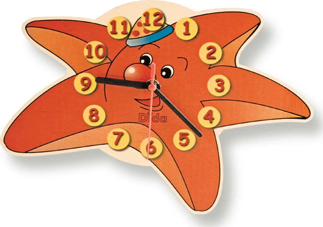 Orologio Da Parete - Stella Marina Da Appendere in Legno Cameretta Bambini Dida in Orologi Dida - Ragusa, commercioVirtuoso.it