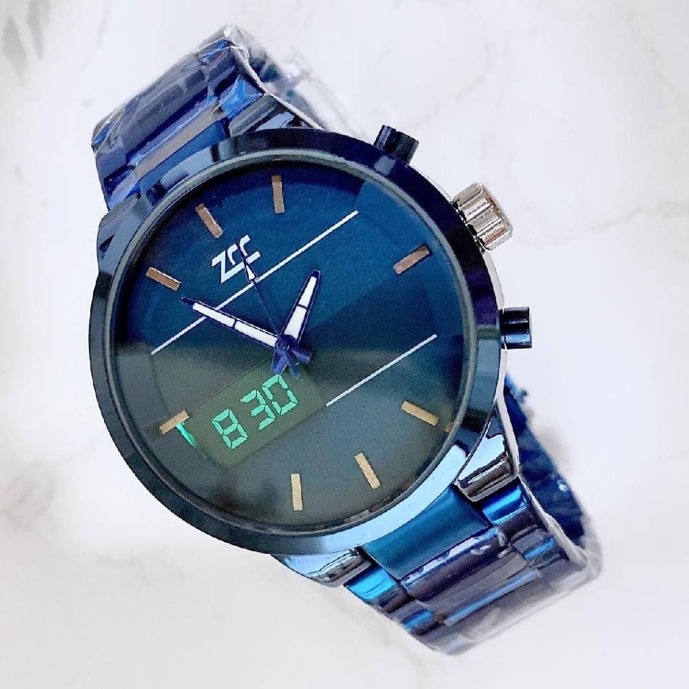 Orologio Da Polso Zcc 7258 Per Uomo Movimento Al Quarzo Acciaio Dual Time Blu Moda/Uomo/Orologi/Orologi da polso Trade Shop italia - Napoli, Commerciovirtuoso.it