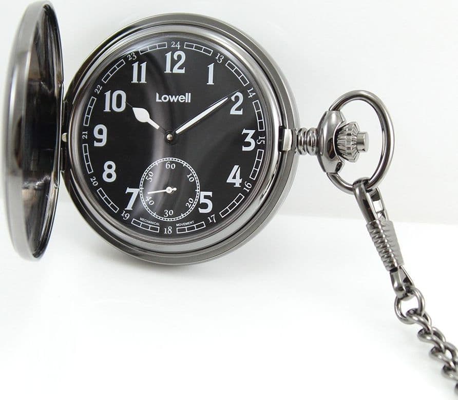 Orologio da tasca carica manuale Lowell placcato nero canna di fucile in Orologi da tasca Gioielleria Saba - Dolianova, commercioVirtuoso.it