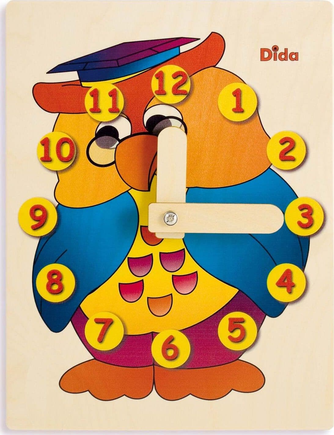 Orologio Didattico Gufo Bambini per Imparare a Leggere Le Ore