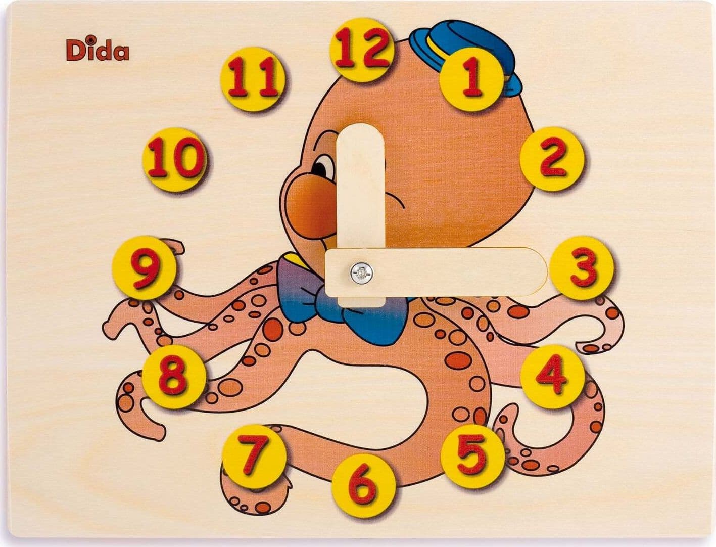 Orologio Didattico Polpo Bambini per Imparare a Leggere Le Ore