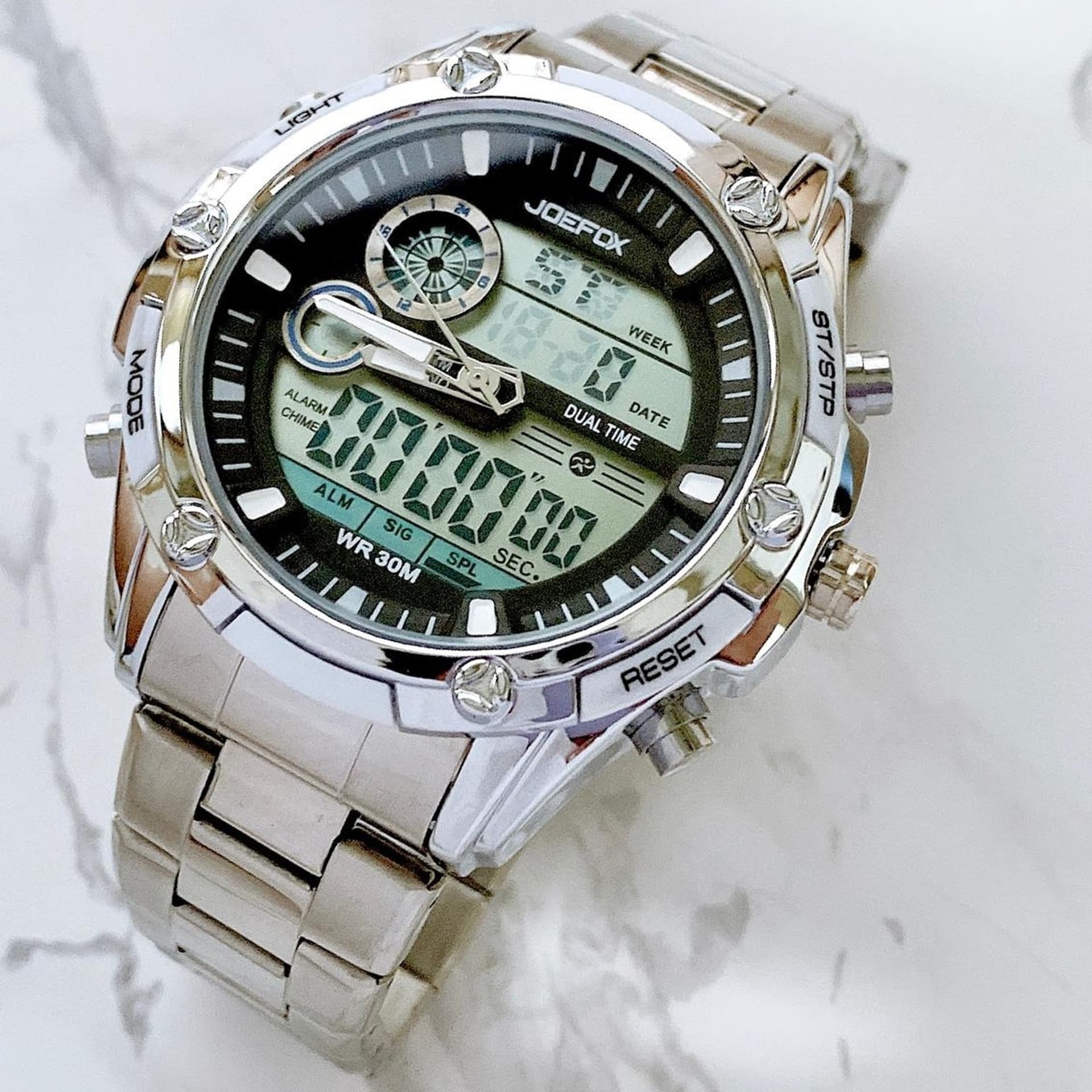 Orologio Polso Uomo Analogico Digitale Multifunzione Cronografo Silver Bianco Moda/Uomo/Orologi/Orologi da polso Trade Shop italia - Napoli, Commerciovirtuoso.it