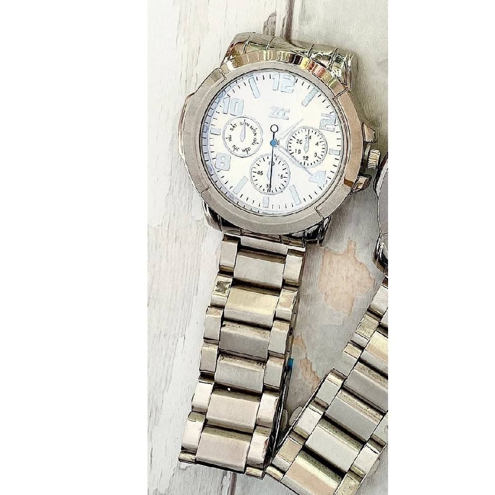 Orologio Polso Zcc Uomo Analogico Crono Calendario Acciaio Silver Fondo Bianco Abbigliamento e Accessori > Orologi e gioielli > Orologi Uomo Trade Shop italia - Napoli, Commerciovirtuoso.it