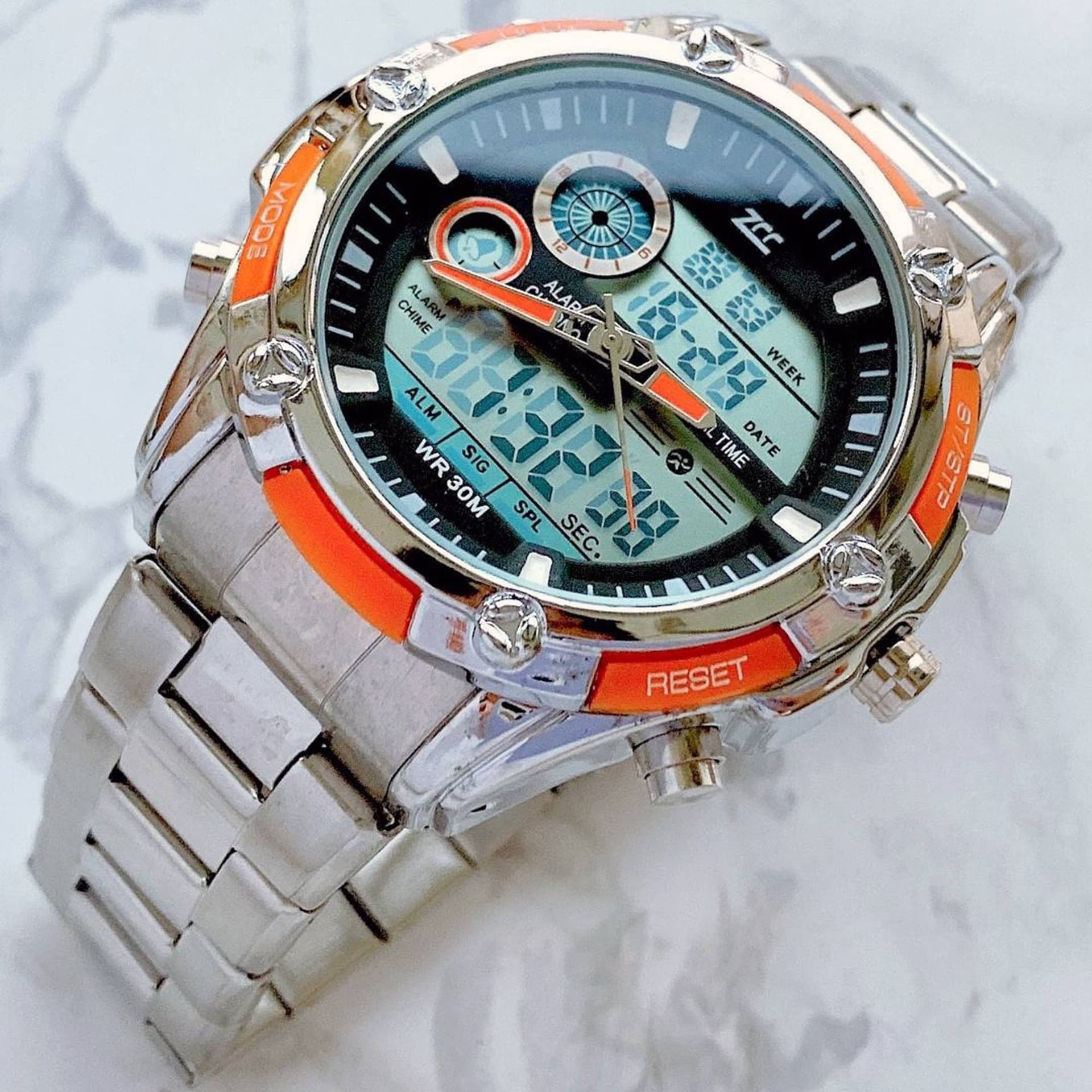 Orologio Polso Zcc Uomo Analogico Digitale Cronografo Multifunzione Silver Arancio Moda/Uomo/Orologi/Orologi da polso Trade Shop italia - Napoli, Commerciovirtuoso.it