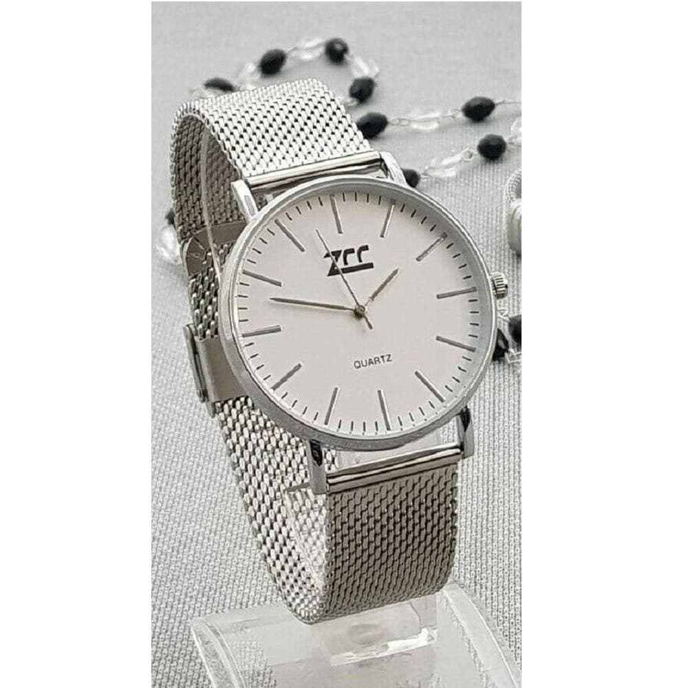 Orologio Polso Zcc Uomo Analogico Quarzo Moderno Fashion Silver Quadrante Bianco Moda/Uomo/Orologi/Orologi da polso Trade Shop italia - Napoli, Commerciovirtuoso.it