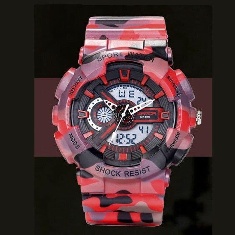 Orologio Sportivo Sanda Uomo Resistente Acqua Cronografo Camouflage Rosso Moda/Uomo/Orologi/Orologi da polso Trade Shop italia - Napoli, Commerciovirtuoso.it