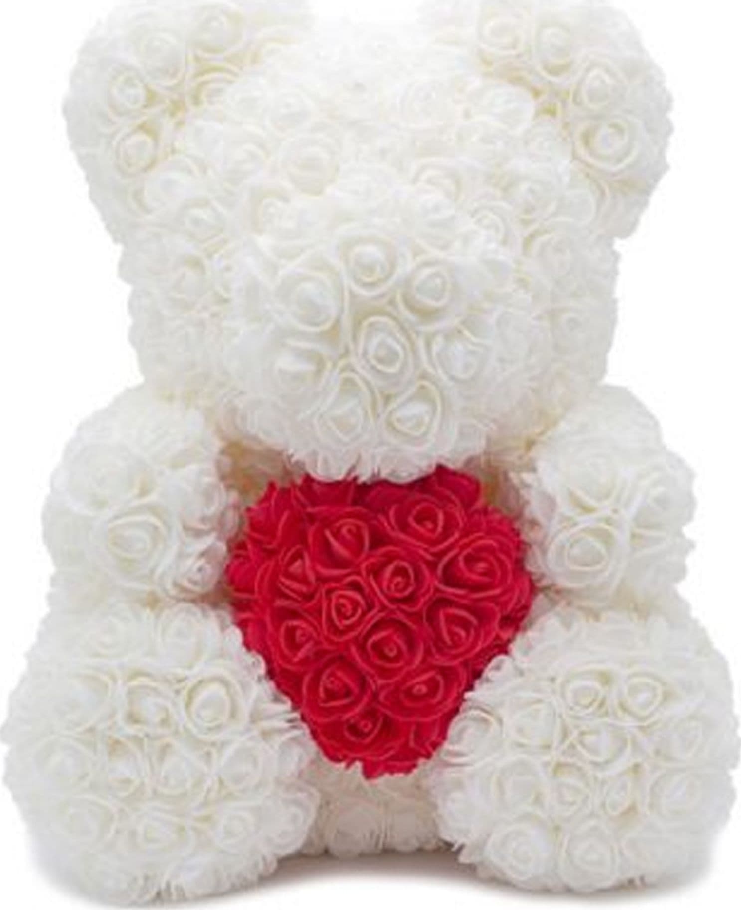 Orsacchiotto Orsetto Orso Di Rose Con Fiori Da 25cm Bianco Con Cuore Rosso Fiori Finti > San Valentino Trade Shop italia - Napoli, Commerciovirtuoso.it