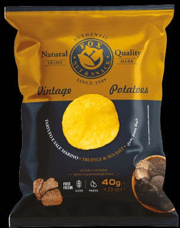 Pacchetto di patatine al tartufo 40g gluten free e senza olio di palma