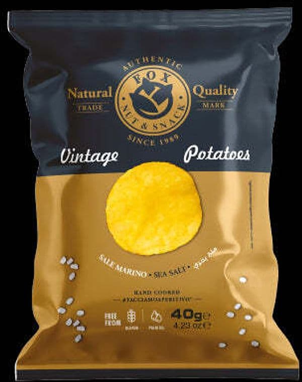 Pacchetto di patatine Fox 40g al sale gluten free e senza olio di palma
