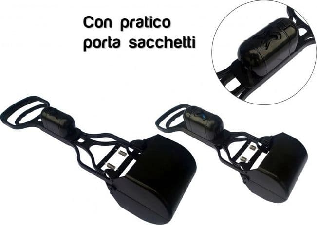Paletta-Con-Pinza-Raccogli-Feci-Deiezioni-Animali-+-Portabuste-E-Rotolo