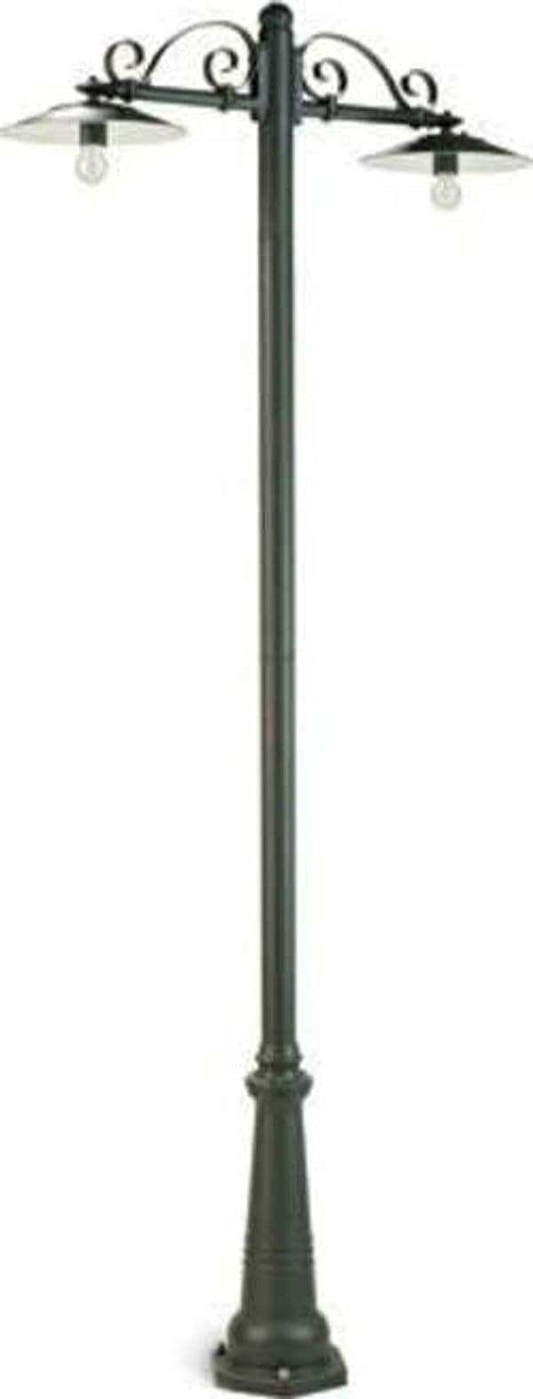 Palo-Da-Esterno-Contemporaneo-Antique-Alluminio-E-Porcellana-Grigio-2-Luci-E27