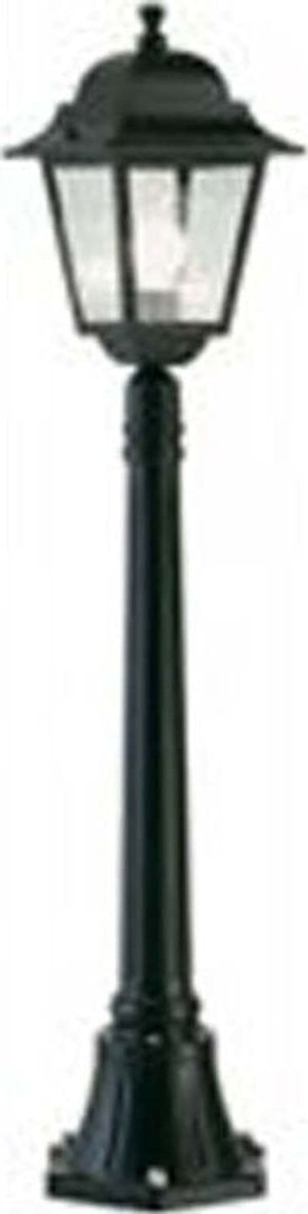 Palo-Da-Esterno-Contemporaneo-H114Cm-Quadrata-Alluminio-E-Vetro-Nero-1-Luce-E27