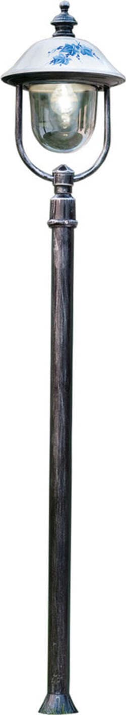 Palo Esterno Classico Bari Metallo E Ceramica Nero Sfumato Argento 1 Luce E27